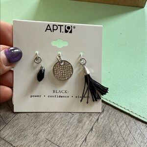 Apt. 9 Black and Silver charm Trio